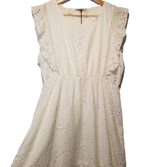 NWT lungo l'arno white eyelet mini dress Made in Italy f6779 Size Medi - Picture 1 of 9